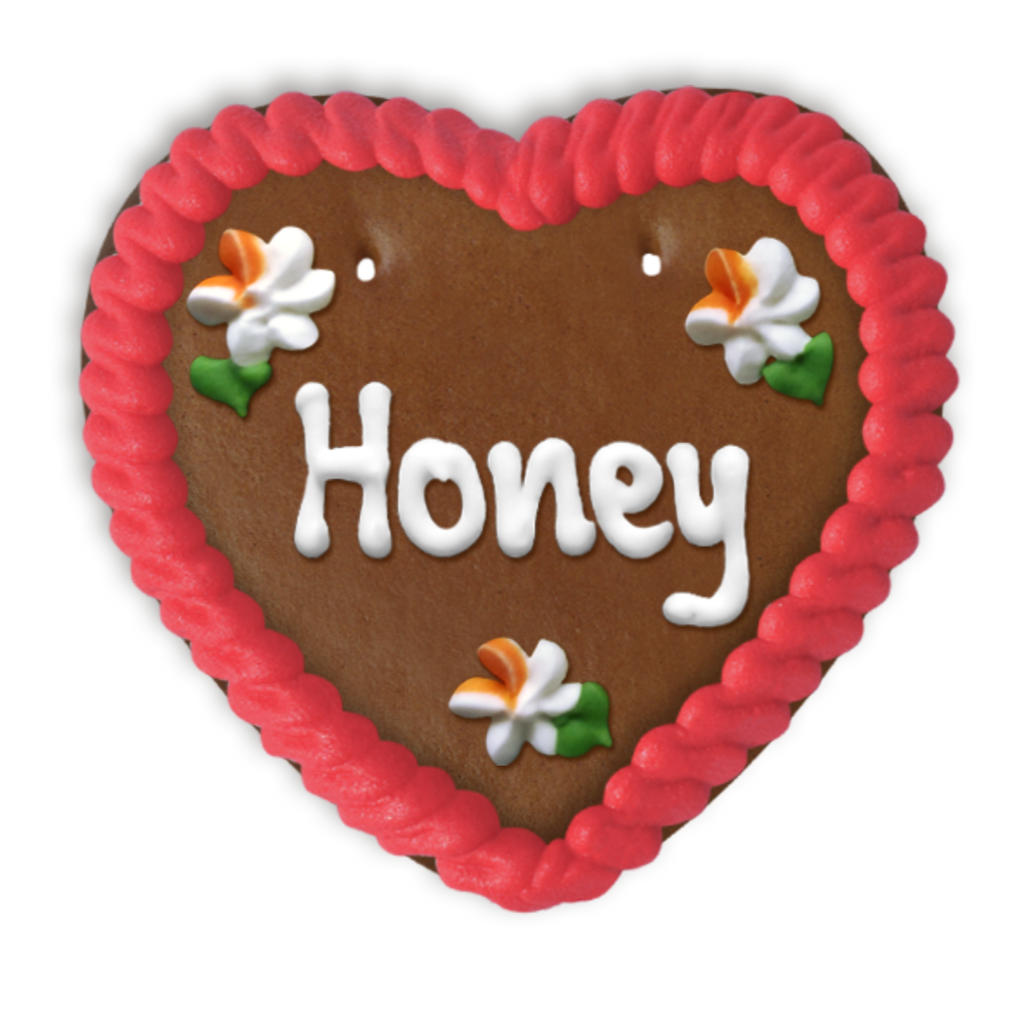 Small Gingerbread heart with heart paper overlay