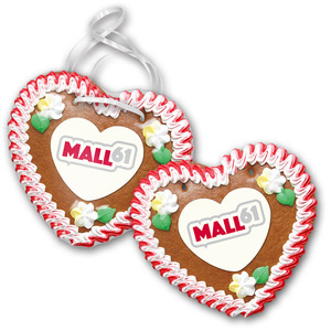 Small Gingerbread heart with heart paper overlay