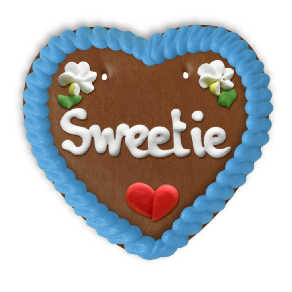 Big Gingerbread heart rim coloured / white